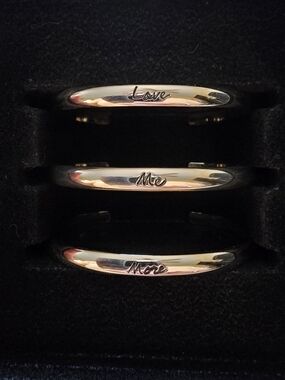 Victoria's Secret 'Love Me More' Engraved Bangle Set